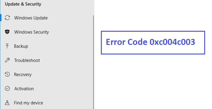Activation Error Codes 0xC004C003